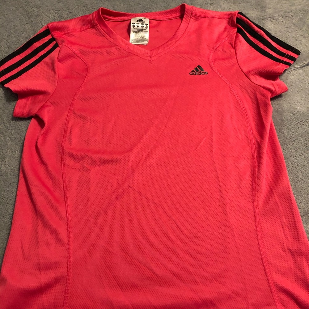 Adidas dry fit pink work out shirt